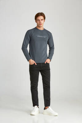 Erkek Slim Jakarlı Minimalizm Petrol - 18