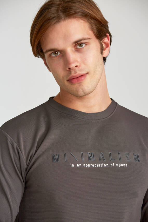 Erkek Slim Jakarlı Minimalizm Petrol - 10