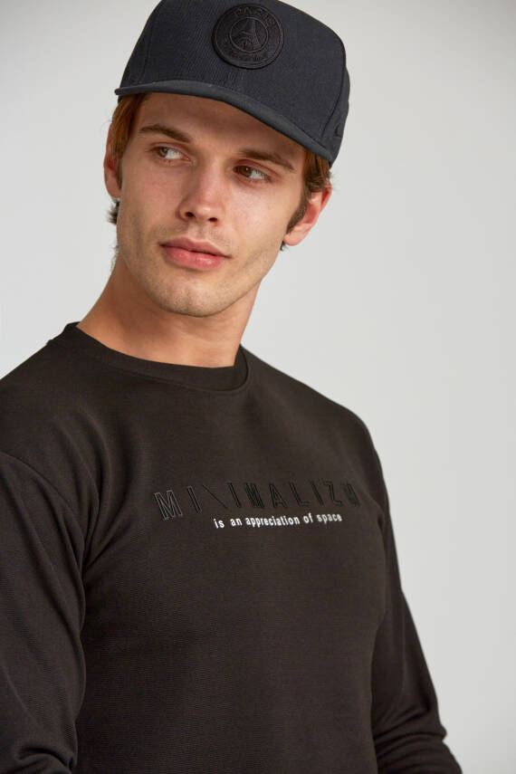 Erkek Slim Jakarlı Minimalizm Petrol - 1