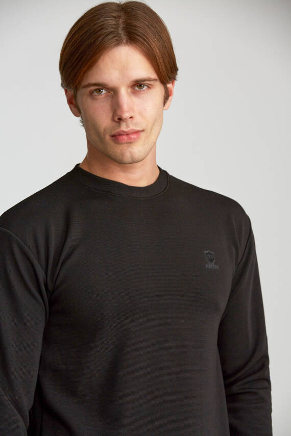 Erkek Slim Jakarlı Werroni Göğüs Arma Siyah - 13